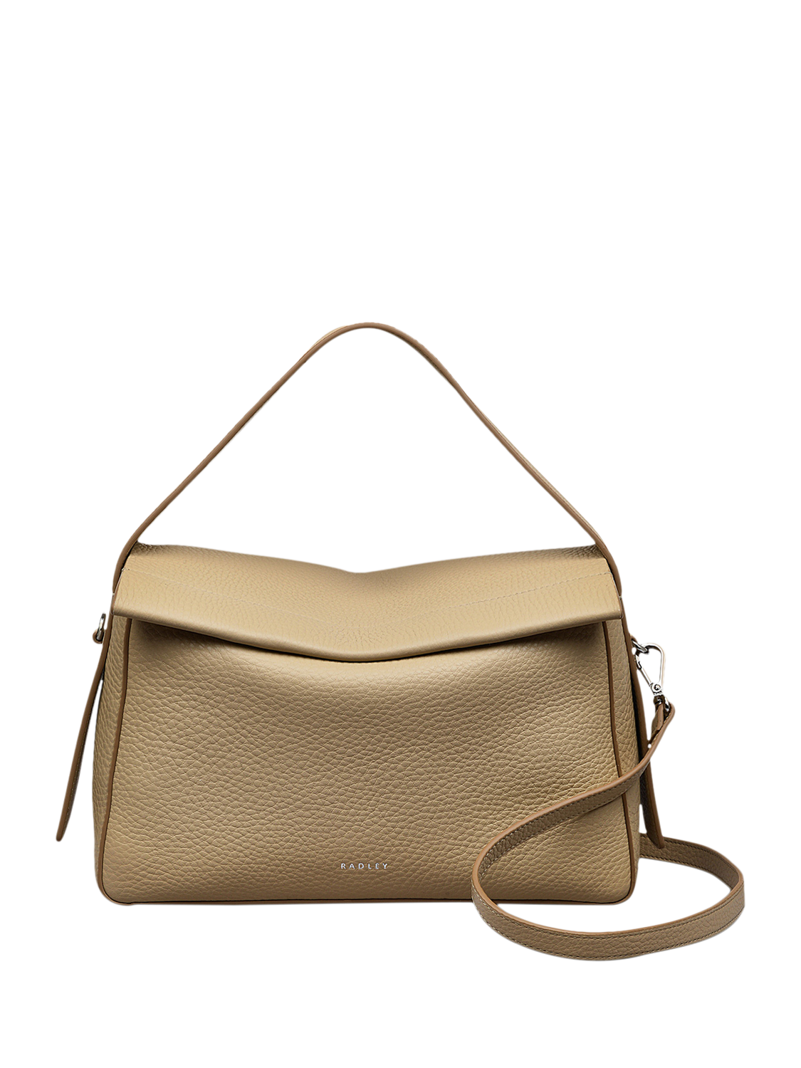 Product image 1 of 9, which shows Radley De Beauvoir Leather Medium Zip Top Grab Bag, Stone