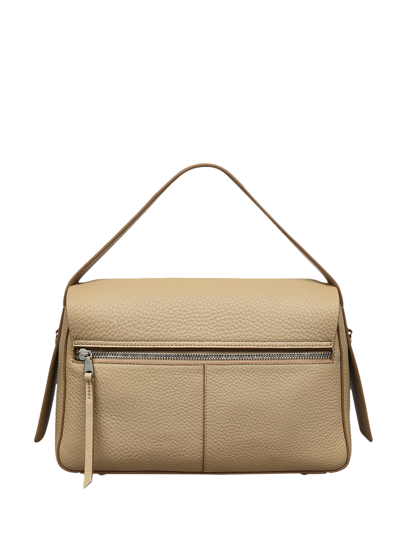 Product image 2 of 9, which shows Radley De Beauvoir Leather Medium Zip Top Grab Bag, Stone