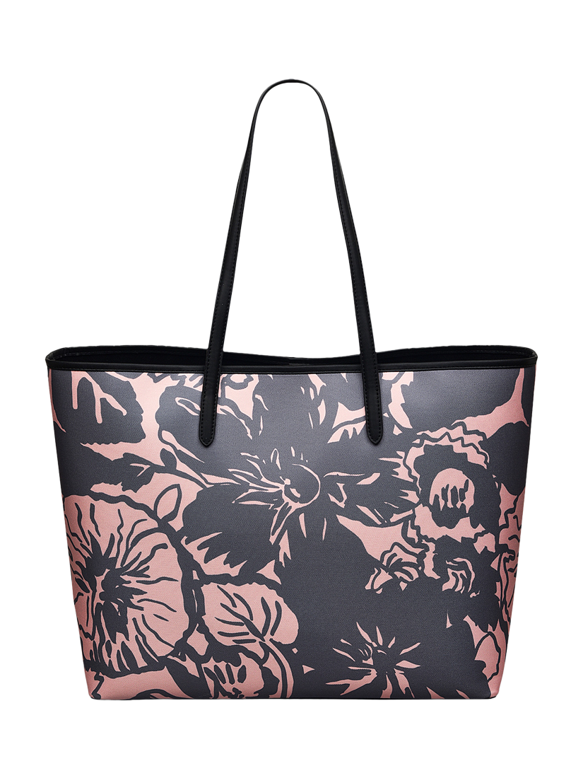 Product image 2 of 4, which shows Radley Southwell Gardens Floral Large Open Tote Bag, Black/Blush