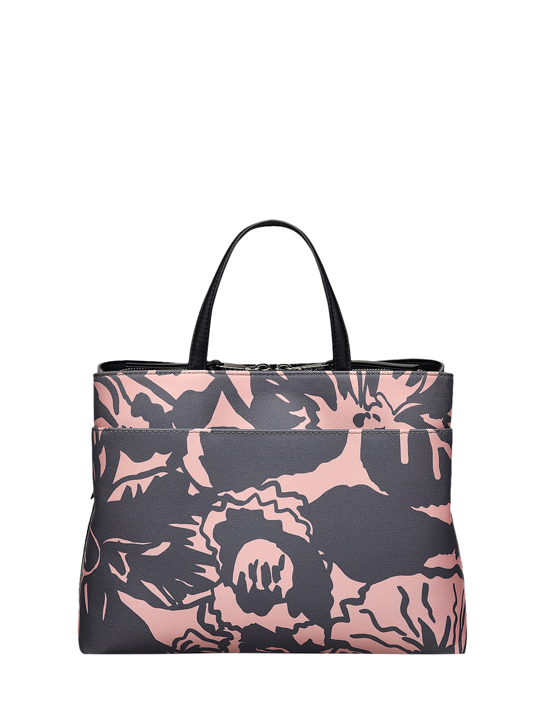 Product image 2 of 5, which shows Radley Southwell Gardens Floral Medium Zip-Top Grab Bag, Black/Blush