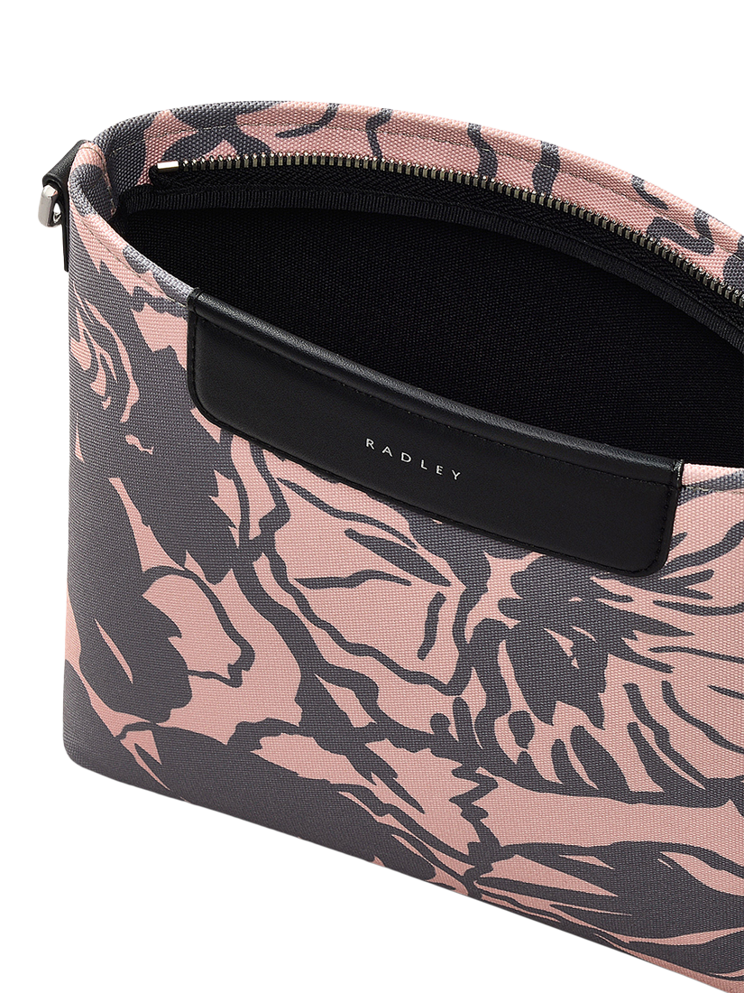 Product image 3 of 5, which shows Radley Southwell Gardens Floral Small Zip-Top Crossbody Bag, Black/Blush