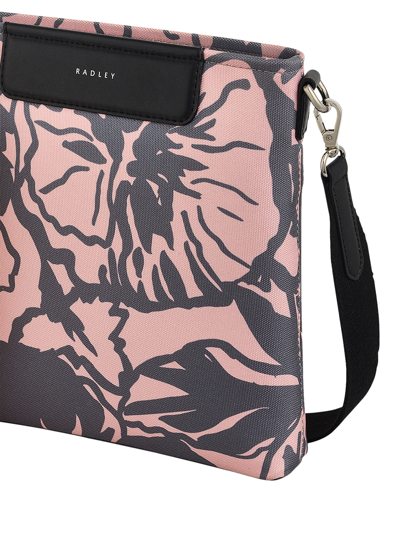 Product image 4 of 5, which shows Radley Southwell Gardens Floral Small Zip-Top Crossbody Bag, Black/Blush
