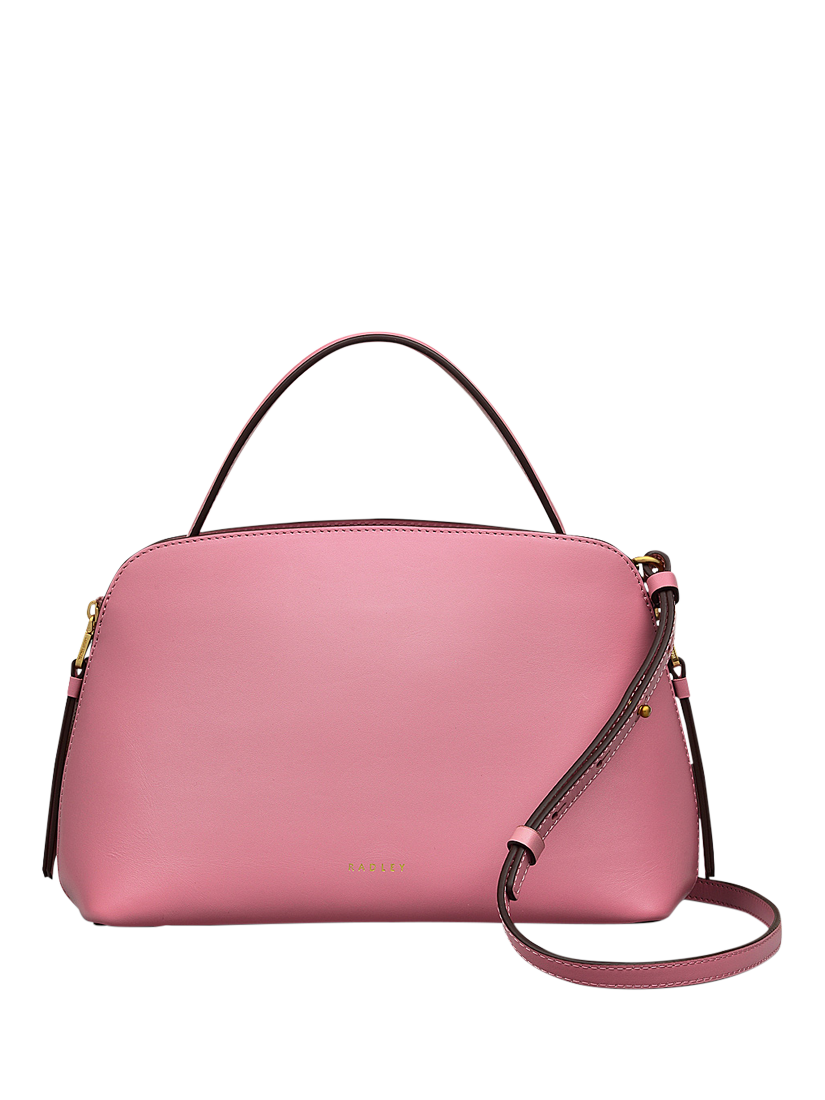 Product image 1 of 6, which shows Radley Liverpool Street Leather Small Open Top Grab Bag, Sienna Pink