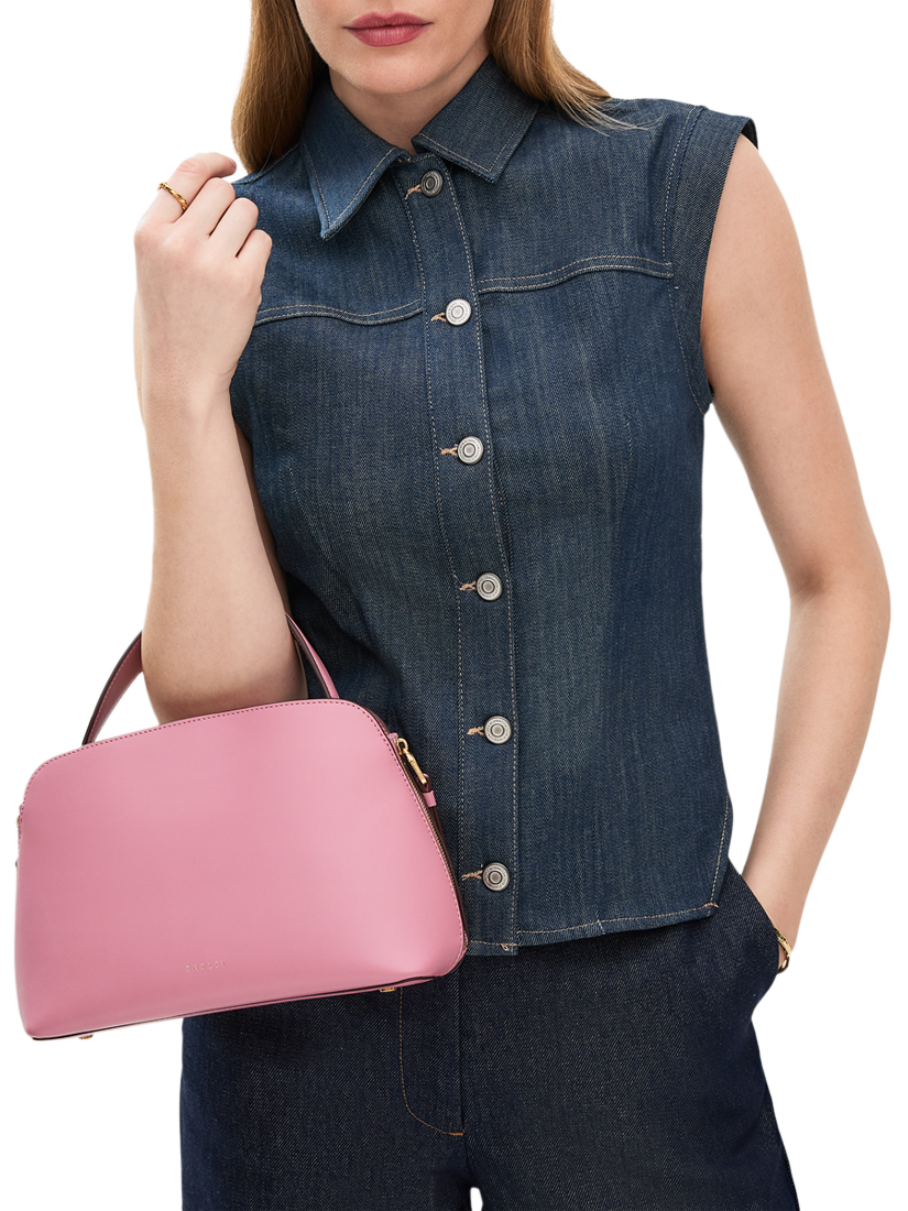 Product image 6 of 6, which shows Radley Liverpool Street Leather Small Open Top Grab Bag, Sienna Pink