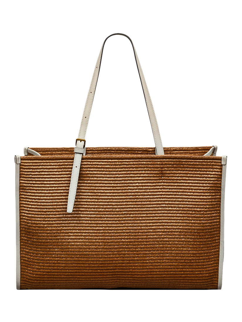 Product image 2 of 5, which shows Radley The Burlington Raffia Large Tote Bag, Saddle