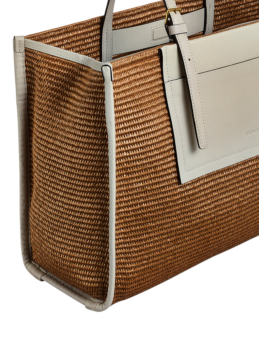 Product image 4 of 5, which shows Radley The Burlington Raffia Large Tote Bag, Saddle