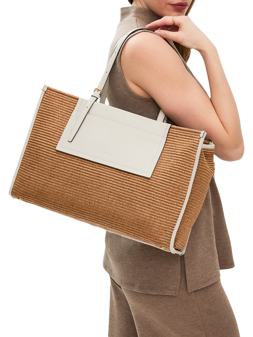 Product image 5 of 5, which shows Radley The Burlington Raffia Large Tote Bag, Saddle