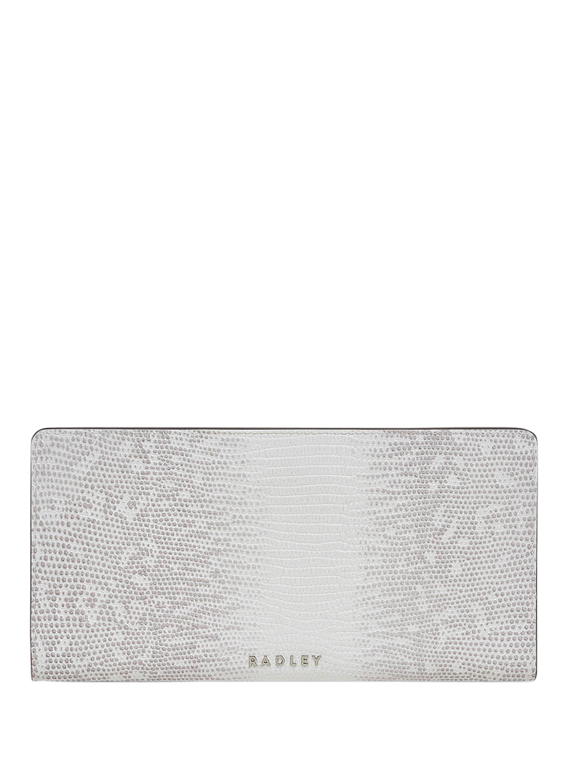 Product image 1 of 3, which shows Radley Coin Street Lizard Effect Leather Large Bifold Purse, Bright White/Grey