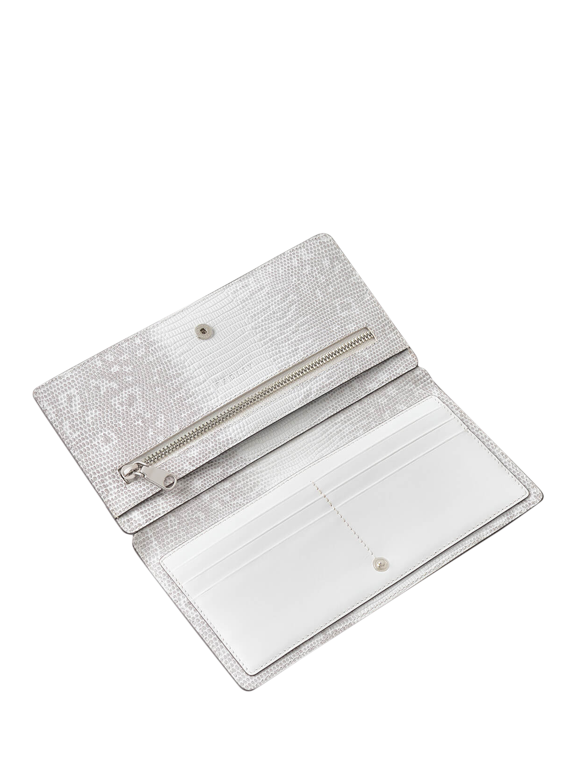 Product image 3 of 3, which shows Radley Coin Street Lizard Effect Leather Large Bifold Purse, Bright White/Grey