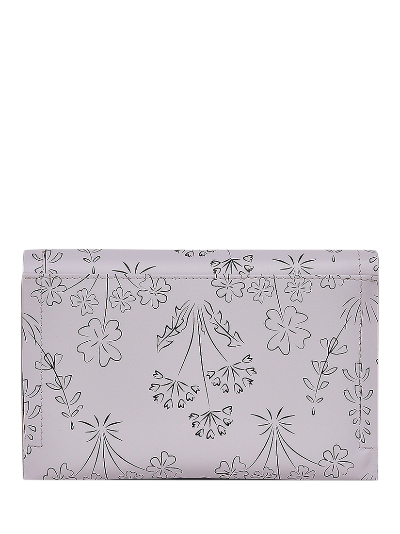Product image 2 of 3, which shows Radley Wild Flowers Leather Medium Flapover Purse, Thistle