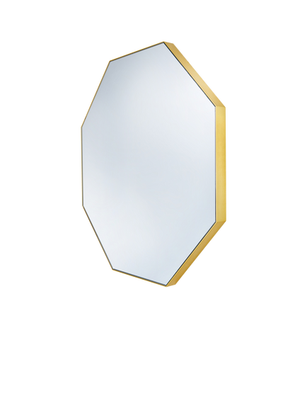 hib. Fusion Octagon Bathroom Mirror - view 2, Brushed Brass