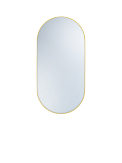 hib. Fusion Pill 40 Bathroom Mirror, Brushed Brass