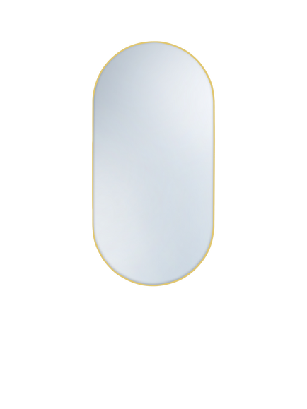 hib. Fusion Pill 40 Bathroom Mirror, Brushed Brass