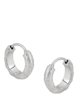 Tutti Moor Textured Huggie Hoop Earrings, Silver, Silver