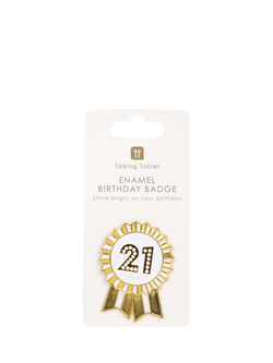 Talking Tables Metal Pin Badge, 21st Birthday - view 2, Gold