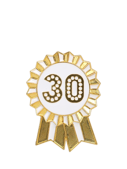 Talking Tables Metal Pin Badge, 30th Birthday, Gold
