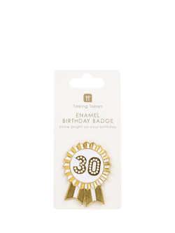 Talking Tables Metal Pin Badge, 30th Birthday - view 2, Gold
