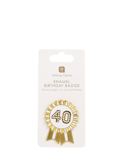 Talking Tables Metal Pin Badge, 40th Birthday - view 2, Gold