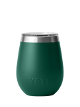 YETI Rambler Insulated Stainless Steel Wine Tumbler & Lid, 296ml, Black Forest Green