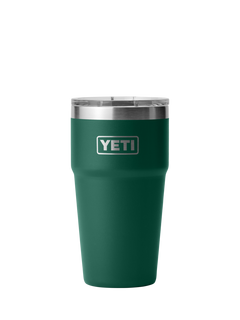 YETI Rambler Insulated Stainless Steel Stackable Cup & Lid, 591ml, Black Forest Green