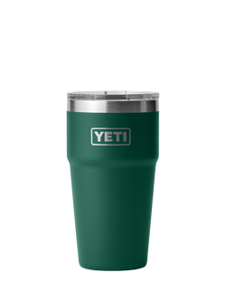 YETI Rambler Insulated Stainless Steel Stackable Cup & Lid, 591ml, Black Forest Green