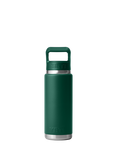 YETI Rambler Insulated Stainless Steel Drinks Bottle with Straw Cap, 769ml, Black Forest Green