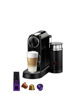 CitiZ Coffee Pod Machine with Aeroccino Milk Frother by De'Longhi, Black