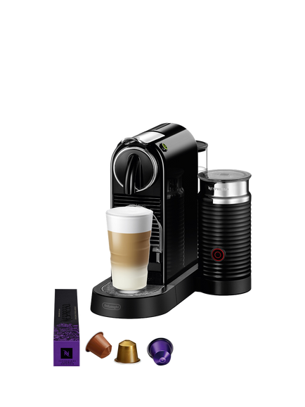 CitiZ Coffee Pod Machine with Aeroccino Milk Frother by De'Longhi, Black