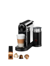 CitiZ Platinum Coffee Pod Machine with Aeroccino Milk Frother by De'Longhi, Platinum