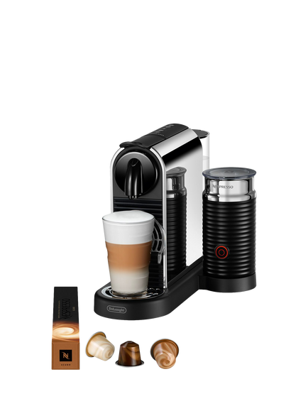 CitiZ Platinum Coffee Pod Machine with Aeroccino Milk Frother by De'Longhi, Platinum, Platinum