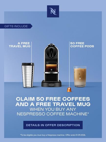 CitiZ Platinum Coffee Pod Machine by De'Longhi, Platinum - view 2, Platinum