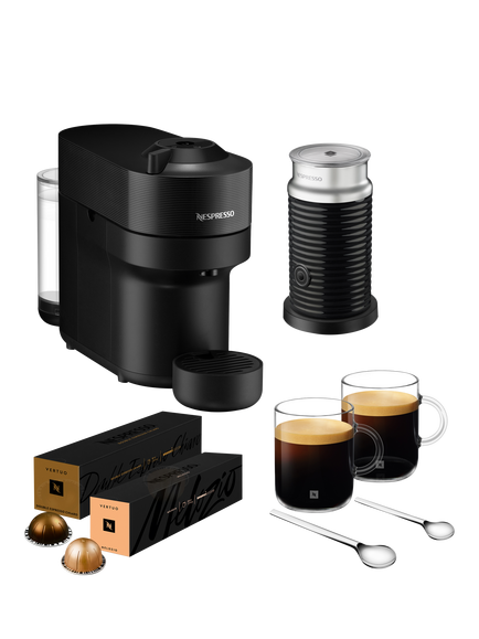 Vertuo Pop Coffee Pod Machine Barista Bundle by De'Longhi, Black, Black