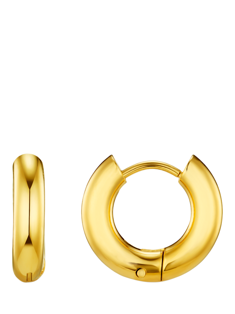 LUXE Waterproof Chubby Small Hoop Earrings, Pale Gold