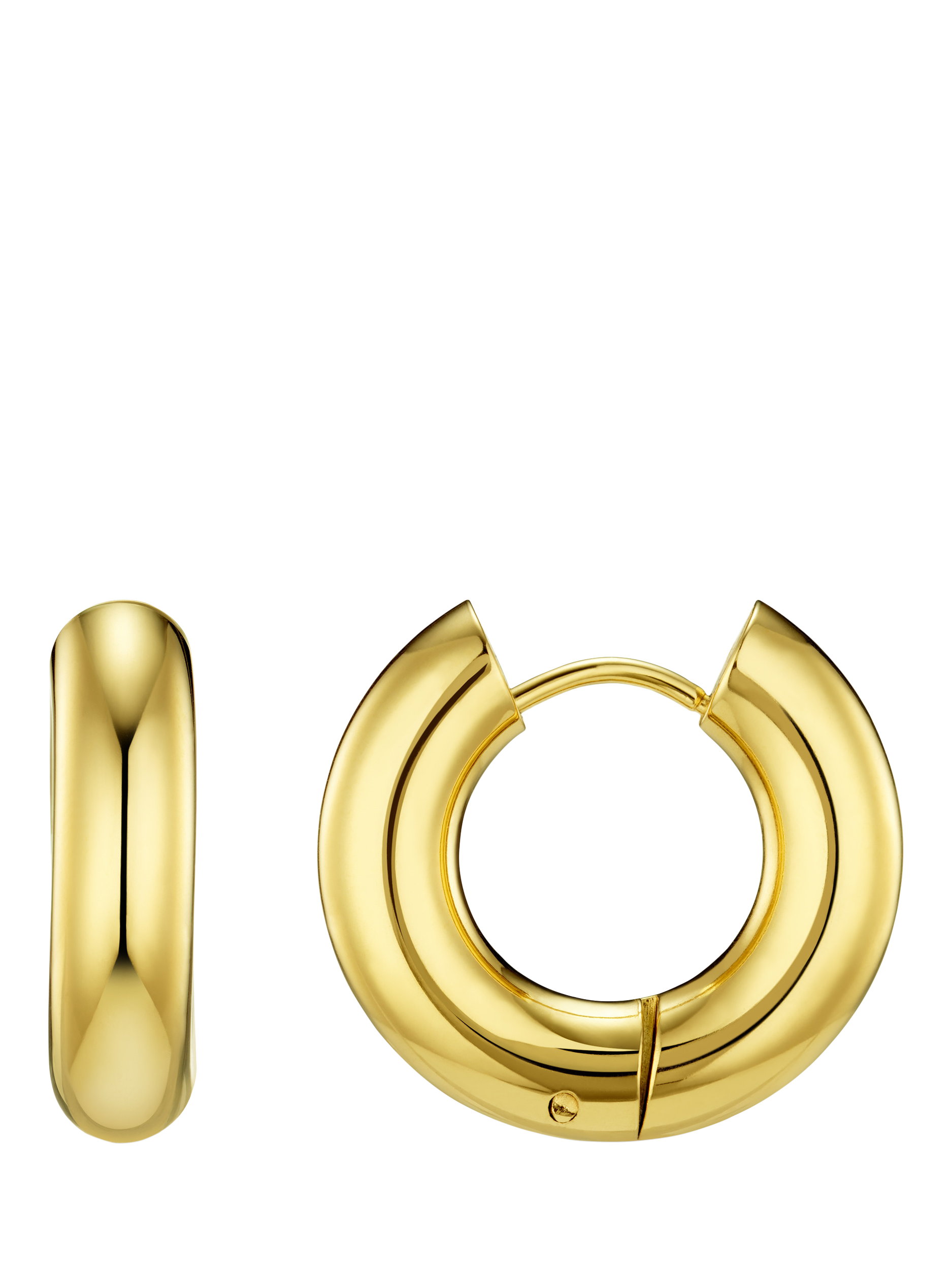 Product image 1 of 1, which shows LUXE Waterproof Chubby Hoop Earrings, Pale Gold