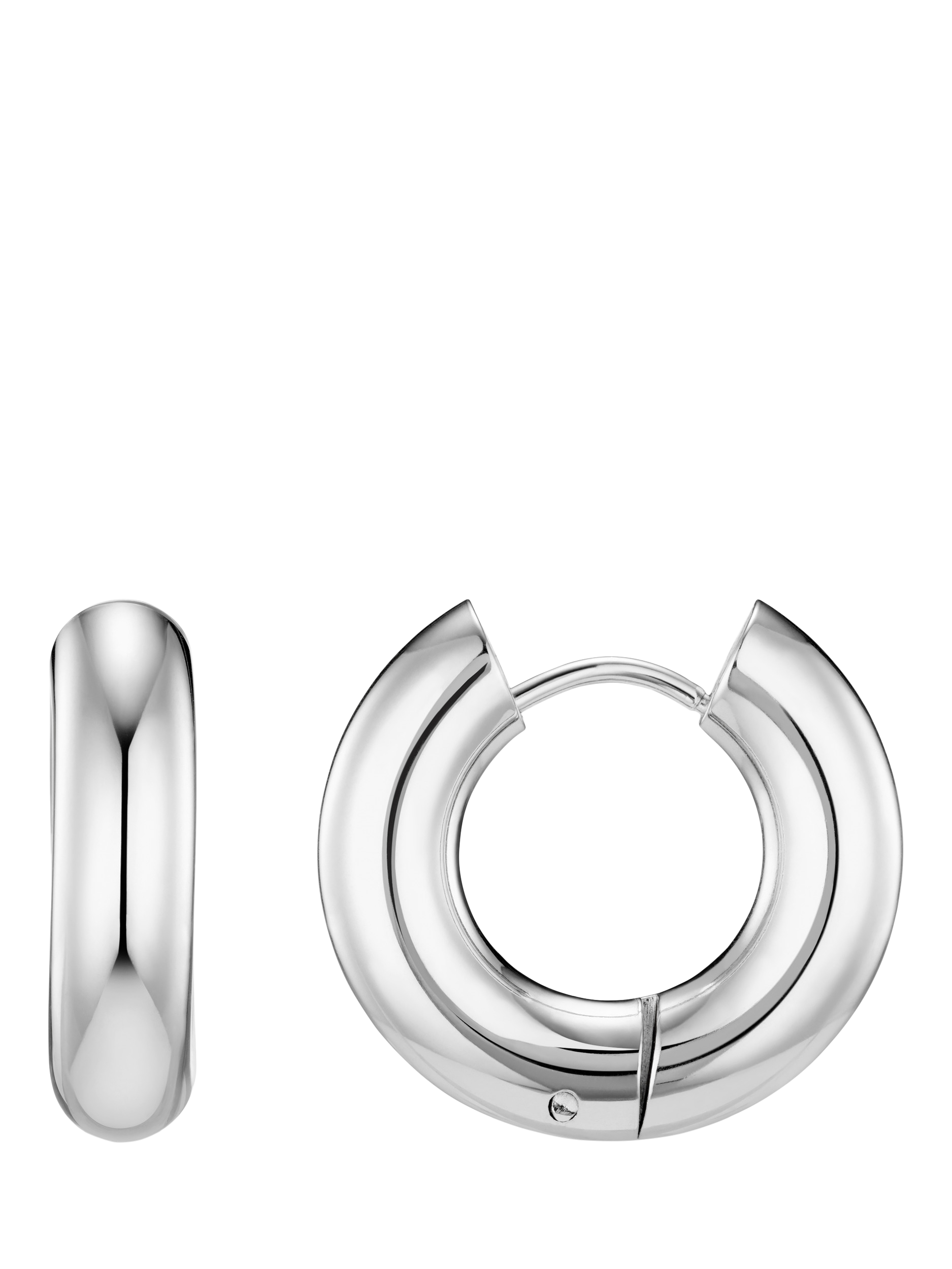 Product image 1 of 1, which shows LUXE Waterproof Chubby Hoop Earrings, Silver