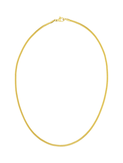 Orelia LUXE Flat Snake Chain Necklace, Gold, Pale Gold