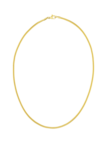 Orelia LUXE Flat Snake Chain Necklace, Gold, Pale Gold