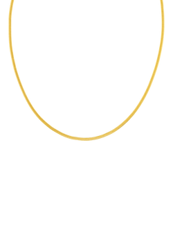 Orelia LUXE Flat Snake Chain Necklace, Gold - view 2, Pale Gold