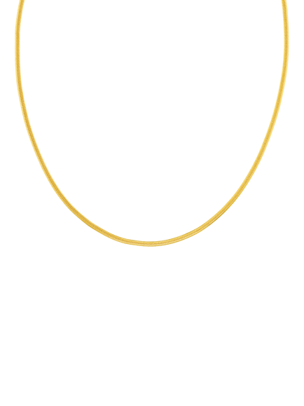 Orelia LUXE Flat Snake Chain Necklace, Gold - view 2, Pale Gold