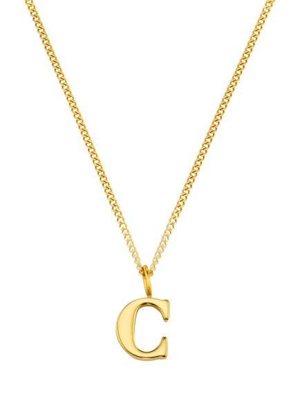 Luxe Initial Waterproof Necklace Giftbox, Pale Gold - view 2, Pale Gold C