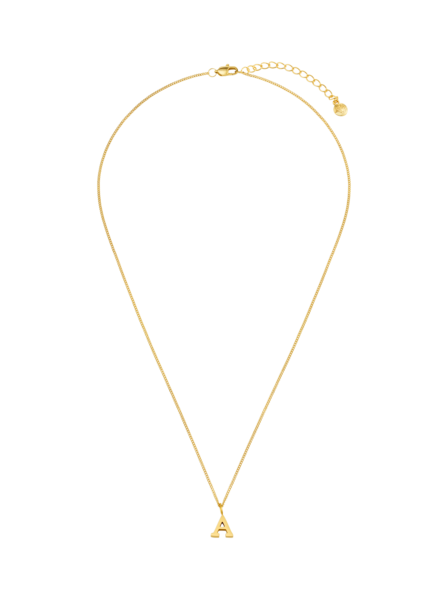 Product image 1 of 2, which shows Luxe Initial Waterproof Necklace Giftbox, Pale Gold A