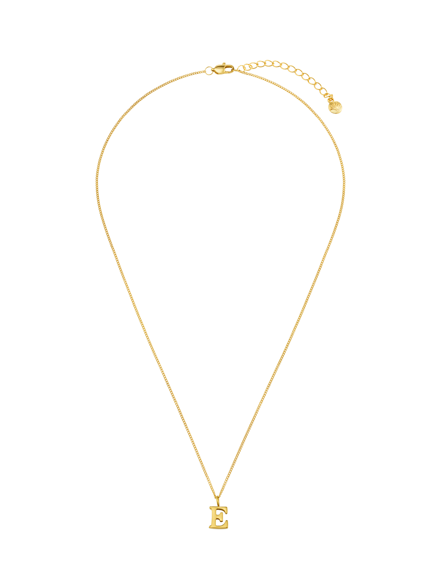 Product image 1 of 2, which shows Luxe Initial Waterproof Necklace Giftbox, Pale Gold E