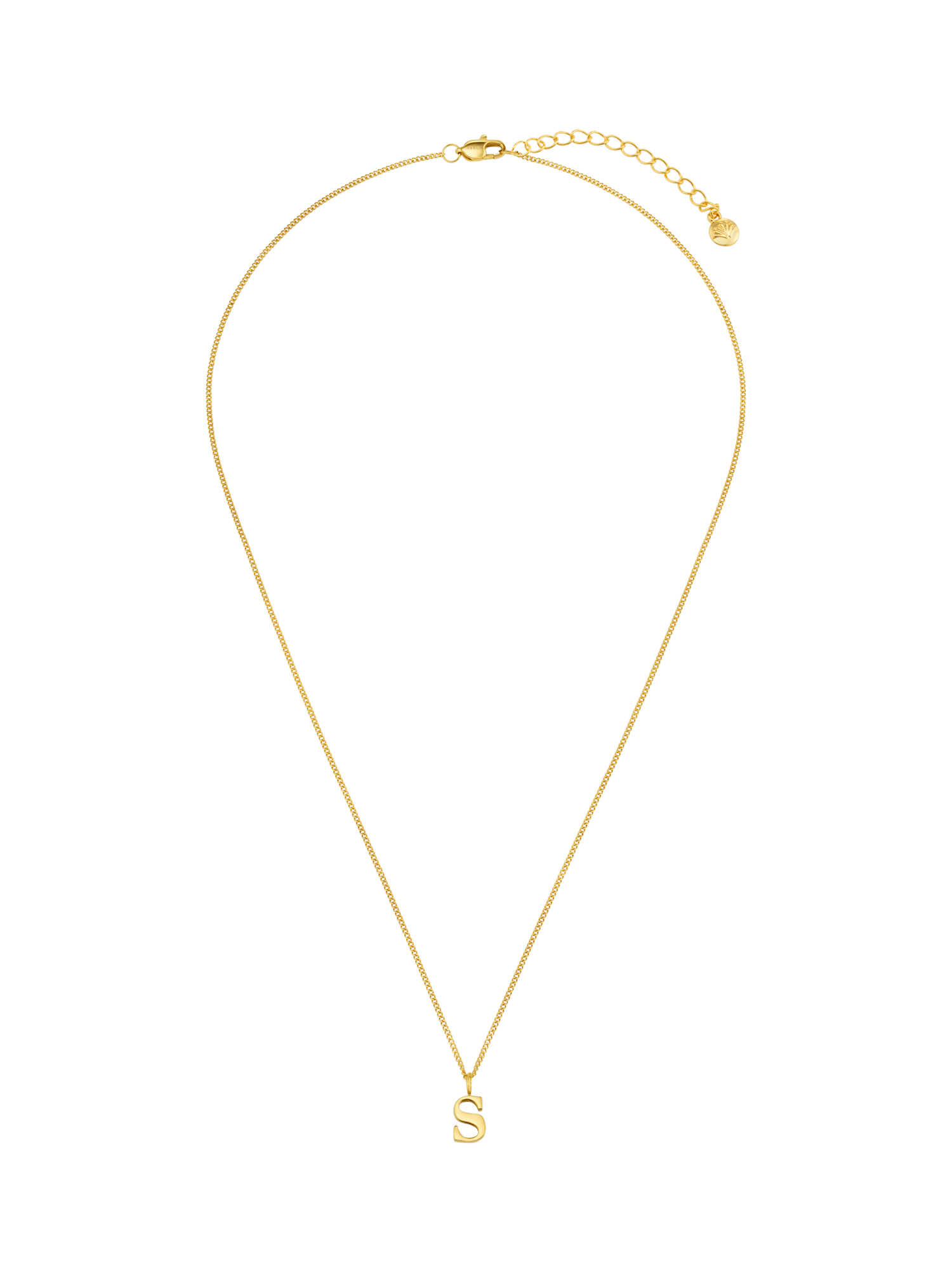 Product image 1 of 2, which shows Luxe Initial Waterproof Necklace Giftbox, Pale Gold S