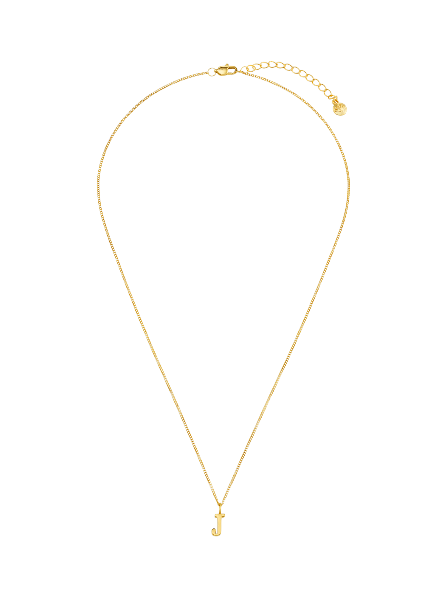 Product image 1 of 2, which shows Luxe Initial Waterproof Necklace Giftbox, Pale Gold J