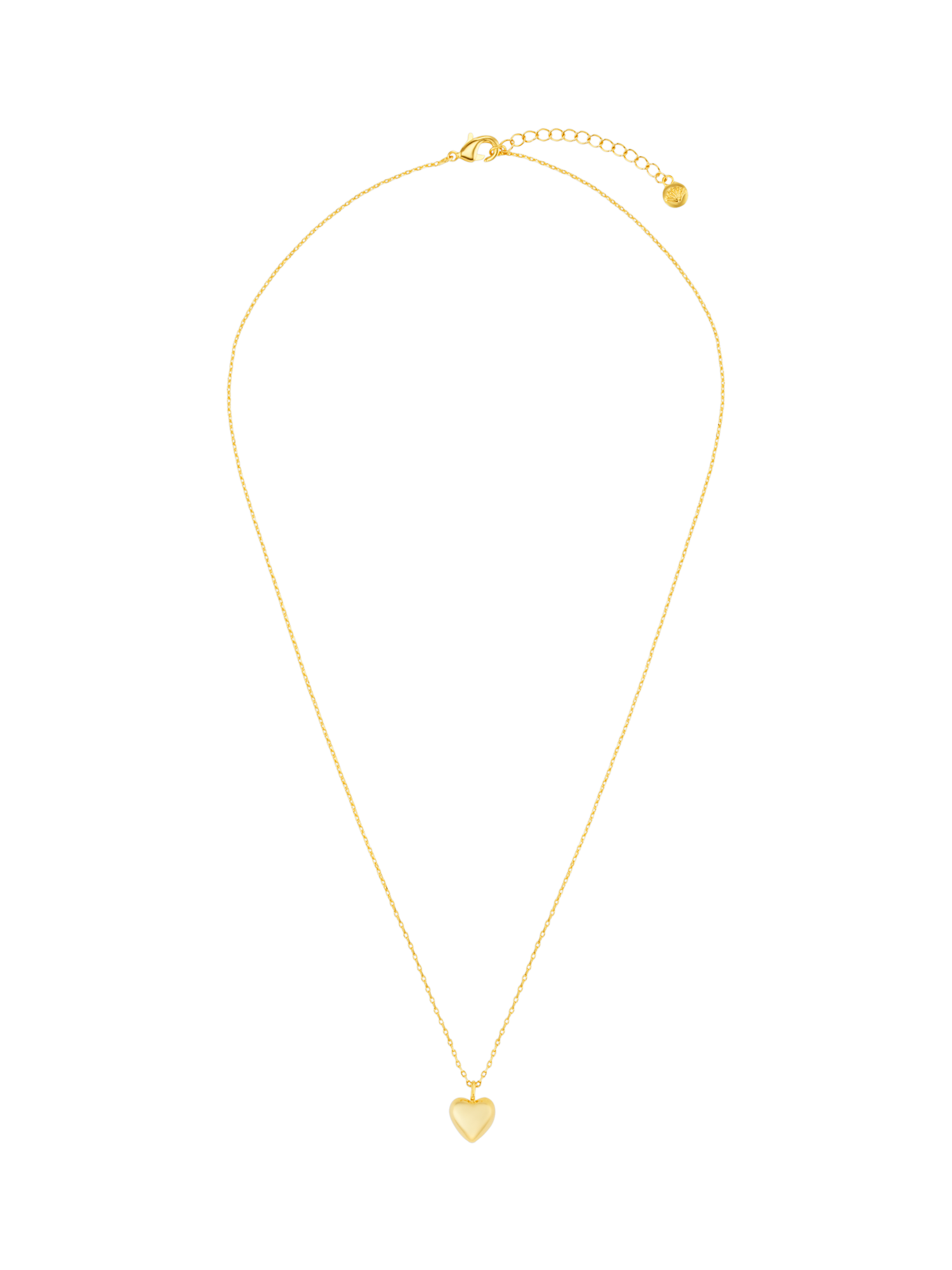 Product image 1 of 3, which shows Orelia Heart Charm Chain Necklace, Gold