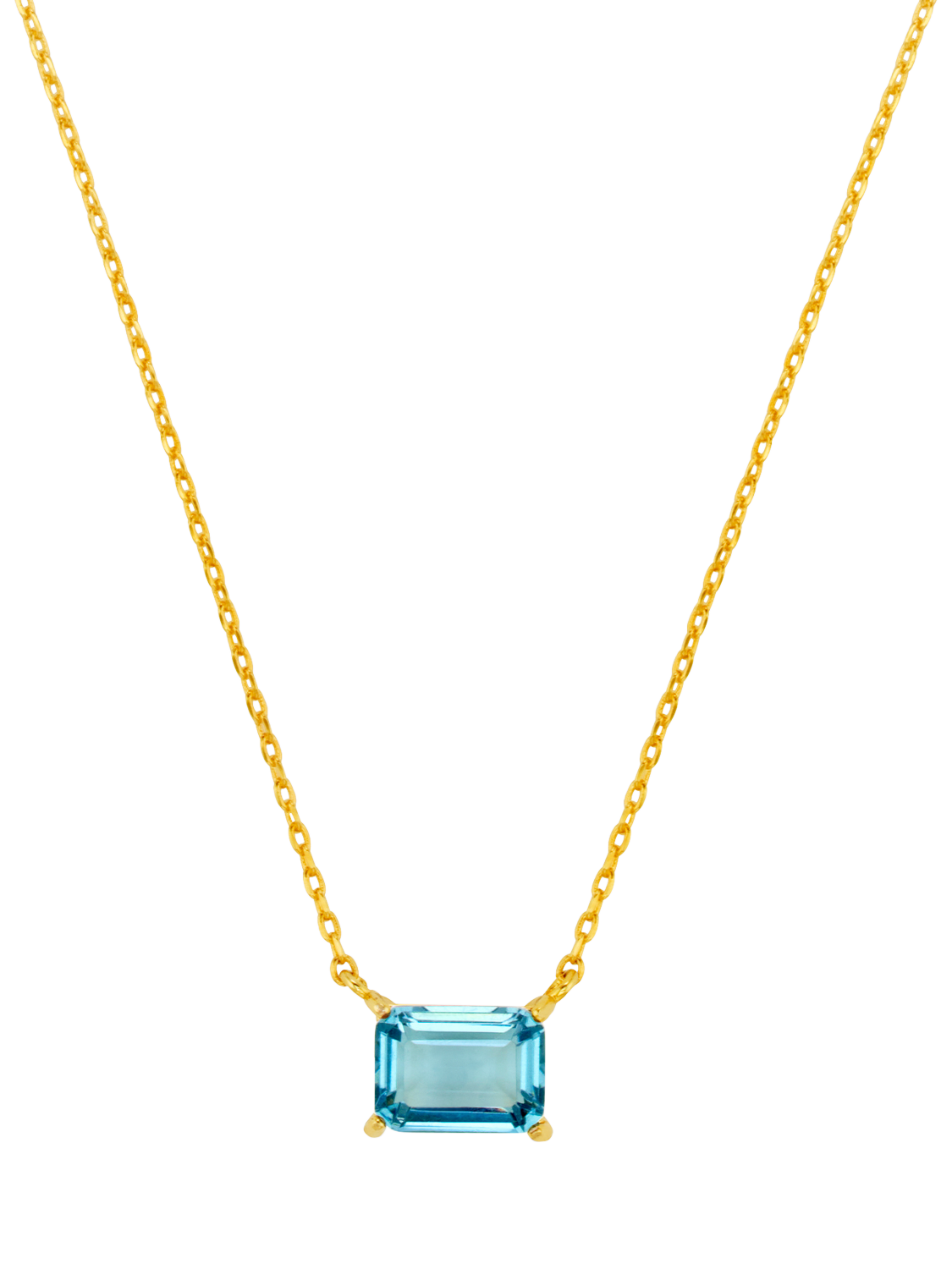 Product image 2 of 3, which shows Orelia Baguette Stationed Necklace, Pale Gold