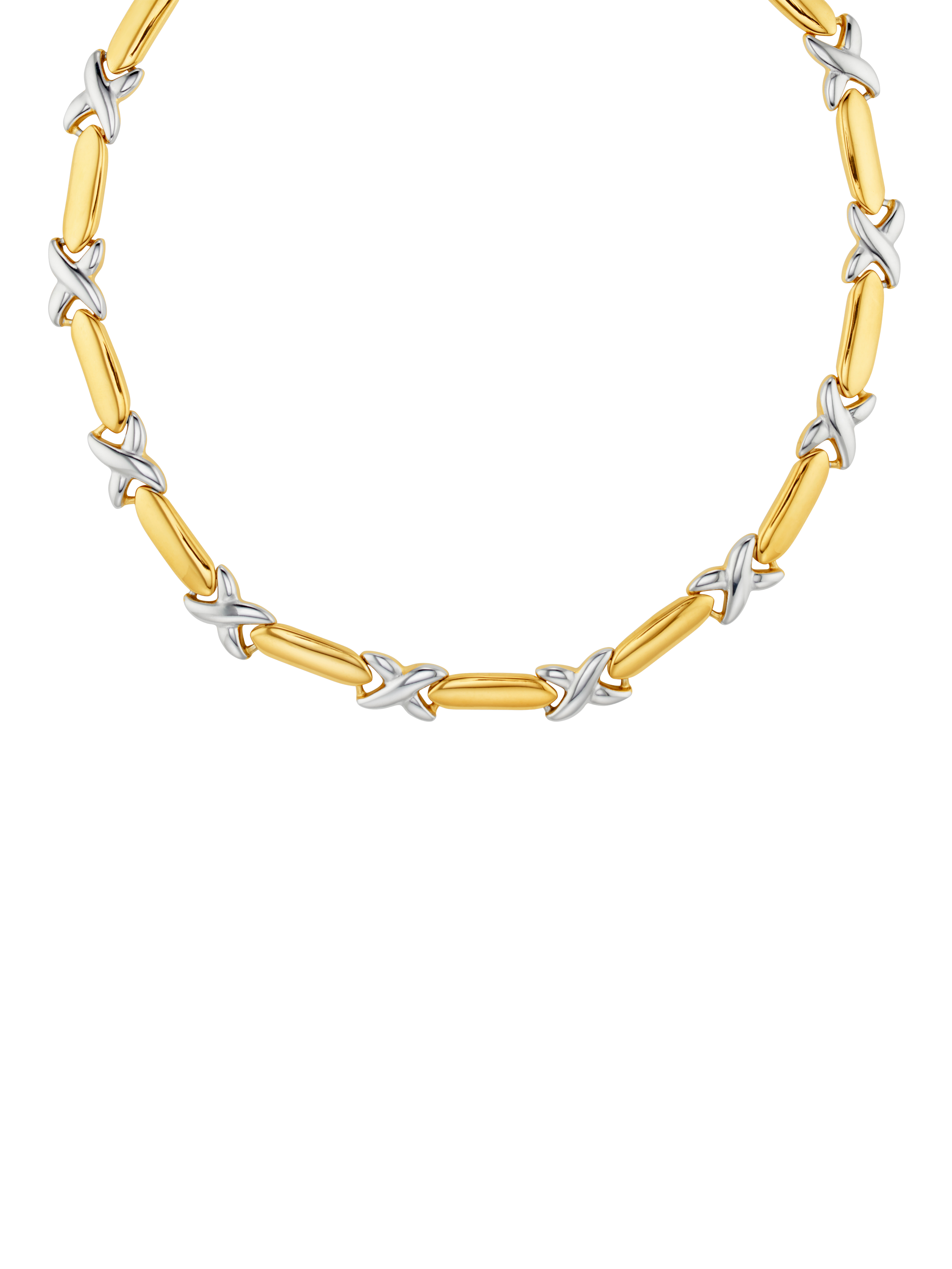 Product image 2 of 3, which shows Orelia Links & Cross Necklace, Gold/Silver