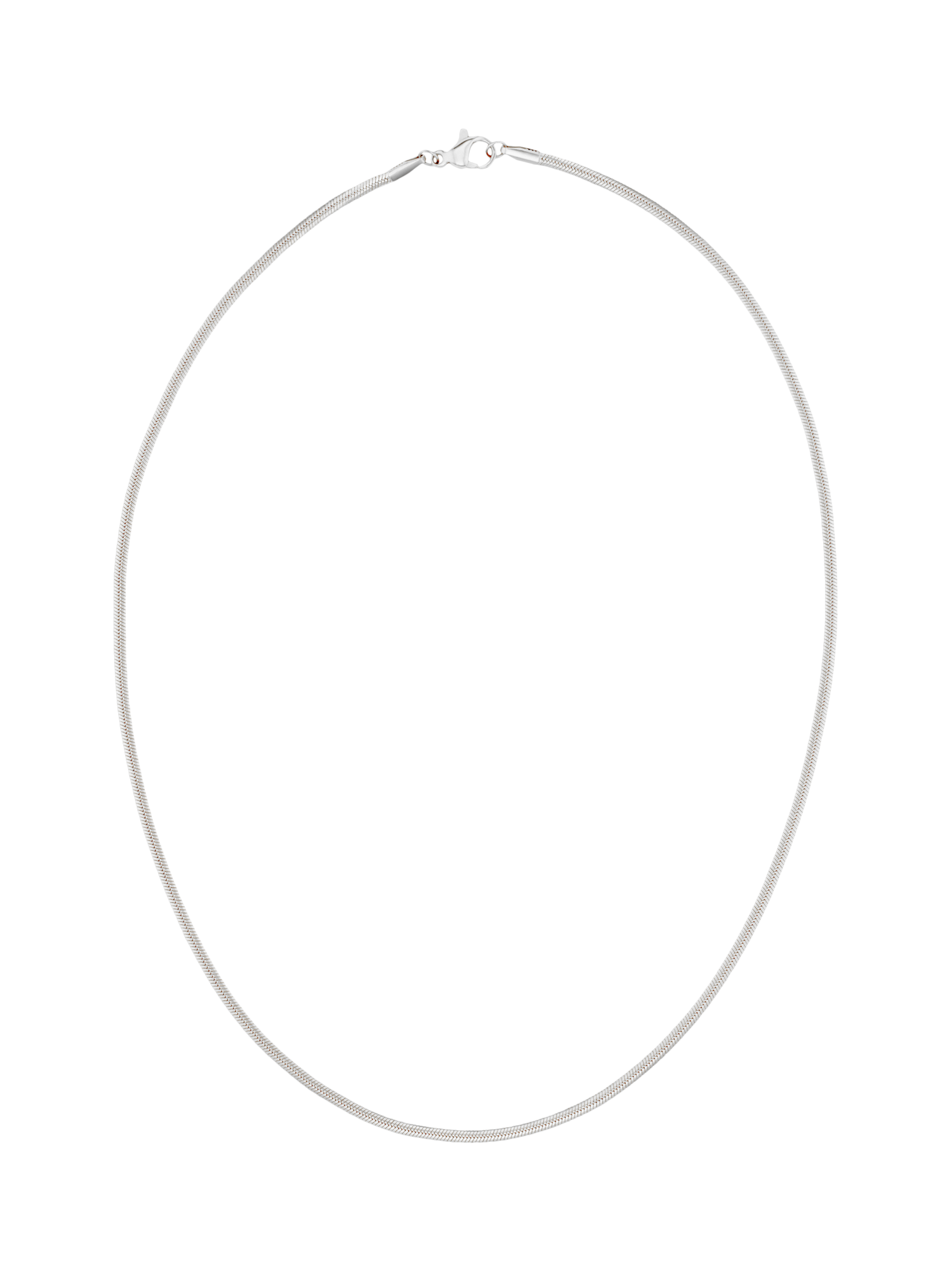 Product image 1 of 2, which shows Orelia Luxe Waterproof Collection Flat Snake Chain Necklace, Silver