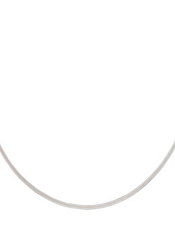 Orelia Luxe Waterproof Collection Flat Snake Chain Necklace, Silver - view 2, Silver