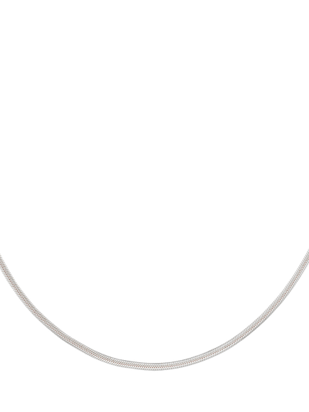 Orelia Luxe Waterproof Collection Flat Snake Chain Necklace, Silver - view 2, Silver